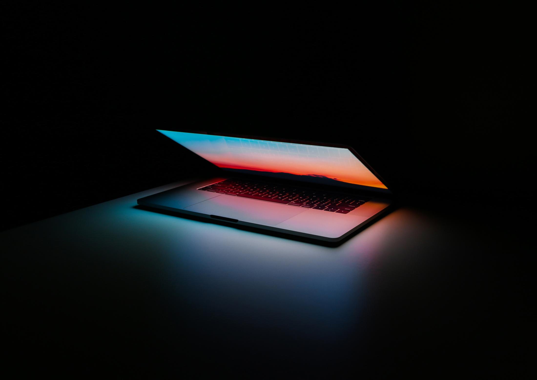 glowing computer