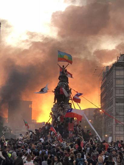 Anti-government protesters in chile