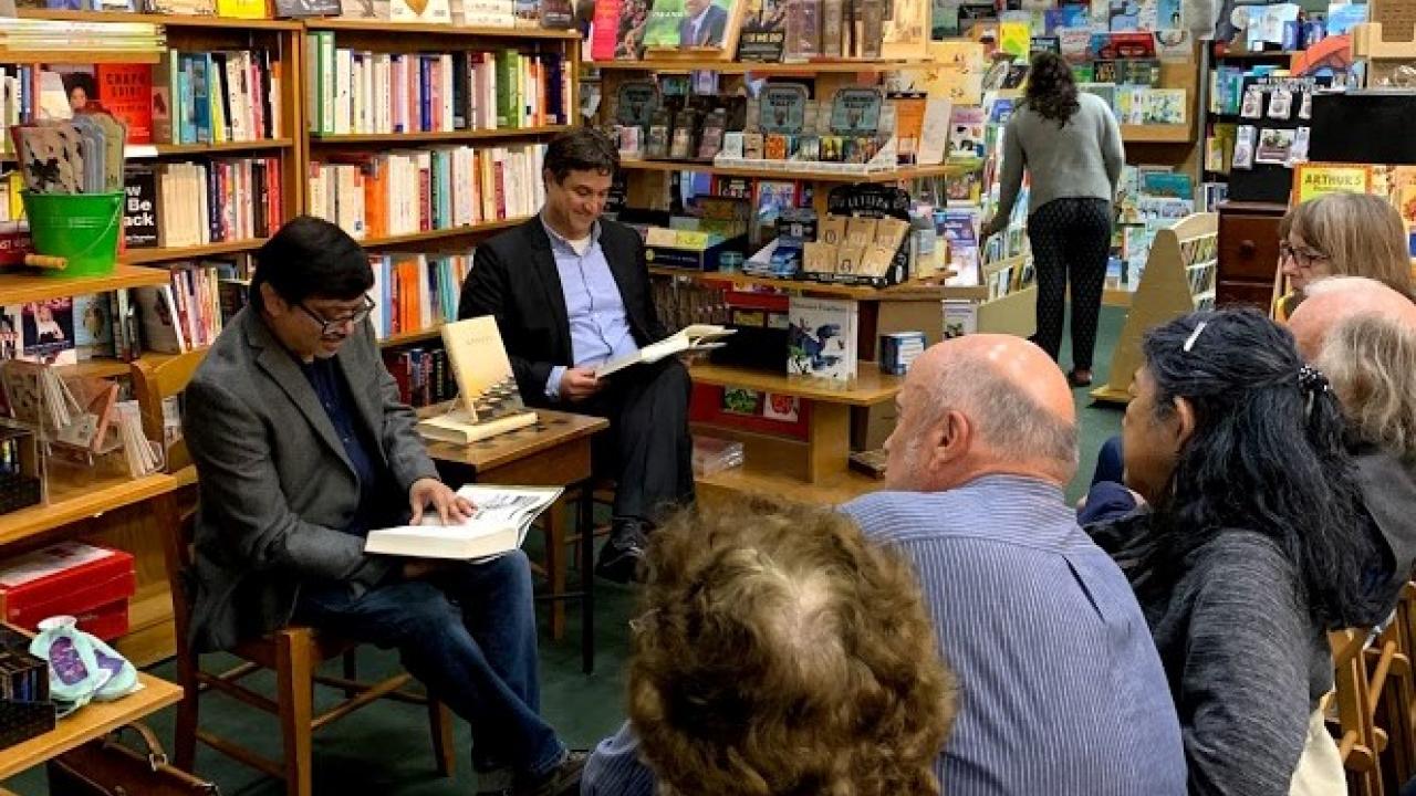 Sudipta Sen and Jaimey Fisher at the Avid Reader