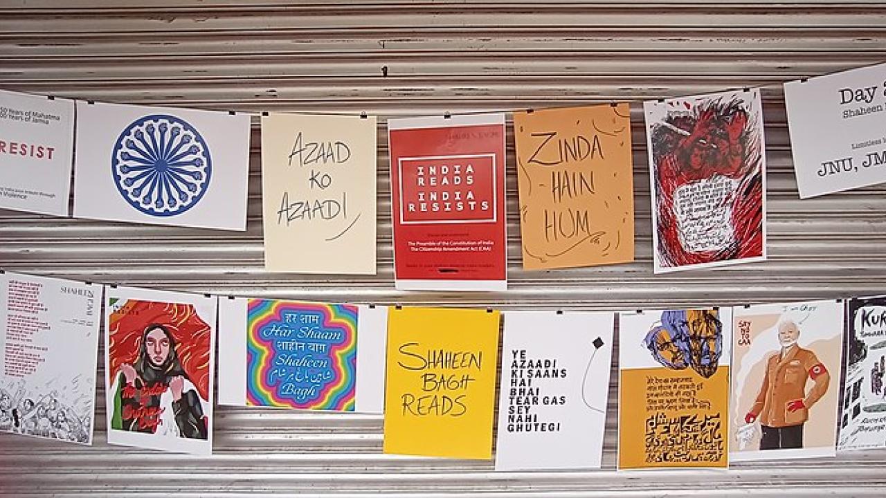 Posters artwork at shaheen bagh caa nrc protests new delhi 7 jan 2020