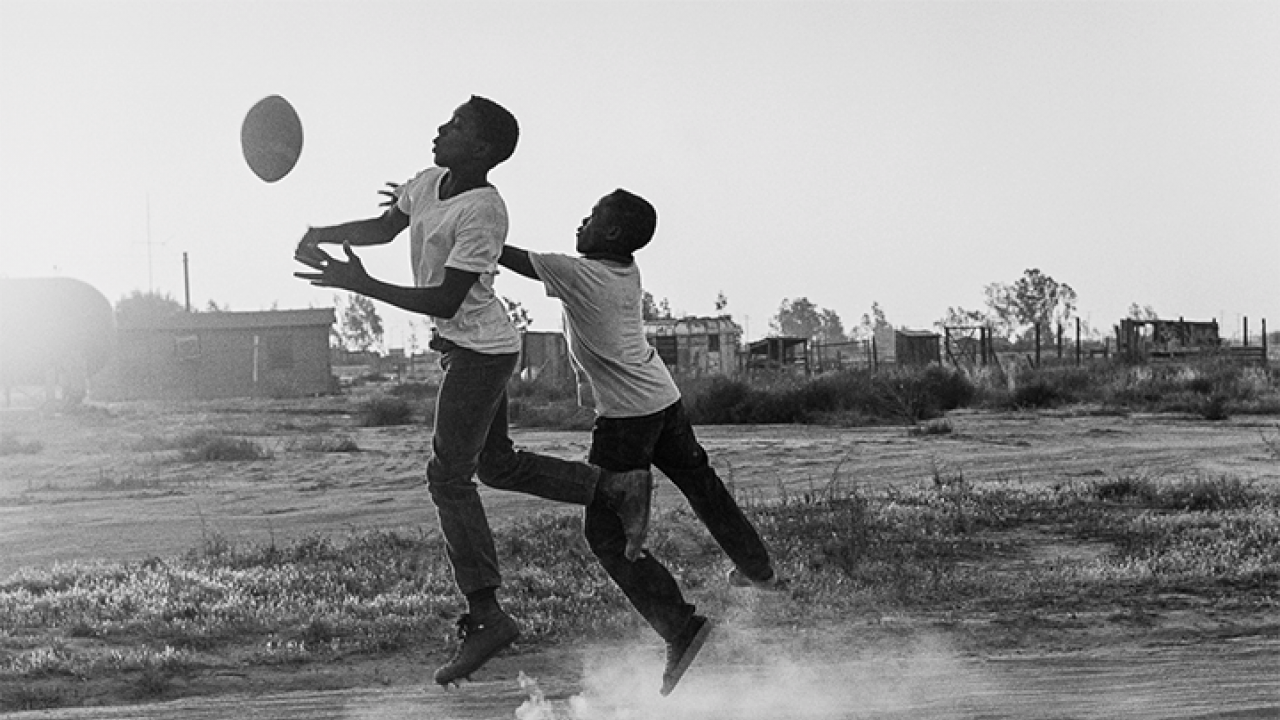 Ernest Lowe, They named their football field The Dust Bowl. Some went on to play college and pro football. Teviston, November 1964. From Keep on Pushin’ (Black Migrants to the Central Valley), supported by a Community Stories grant. Photo by Ernest Lowe
