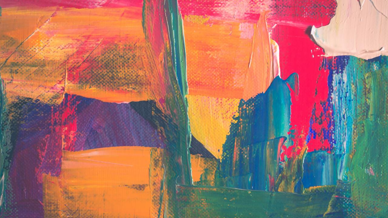 Abstract painting header image of bright colors