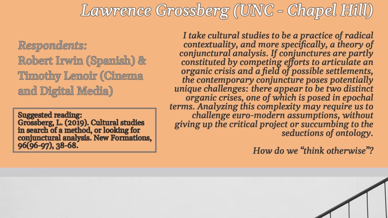 Thinking Otherwise, When Worlds Collide, with Lawrence Grossberg (UNC - Chapel Hill)