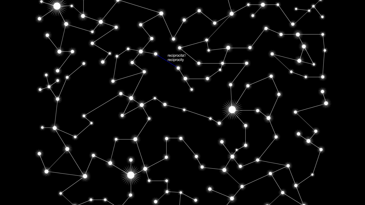 black and white image showing an abstract visual representation of a network