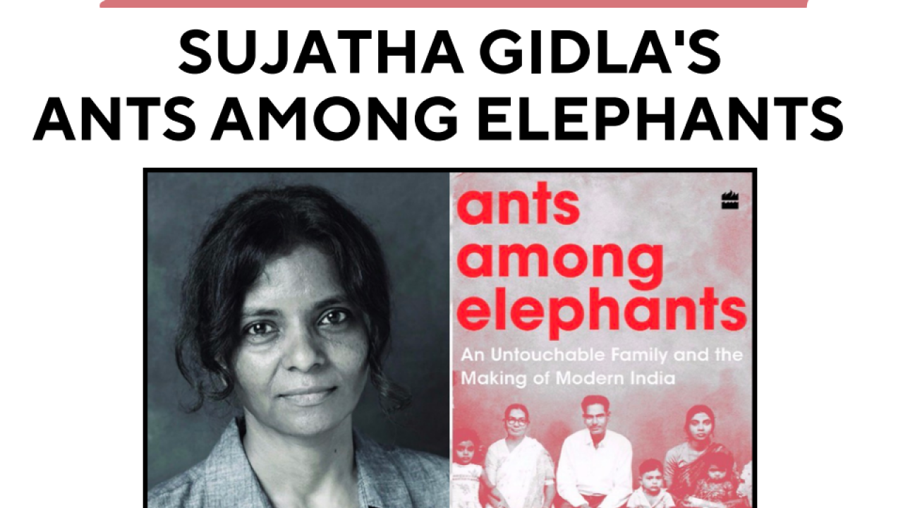 event flier for Reading and Conservation with author Sujata Gilda. flier includes a photo of the author and the cover of her book