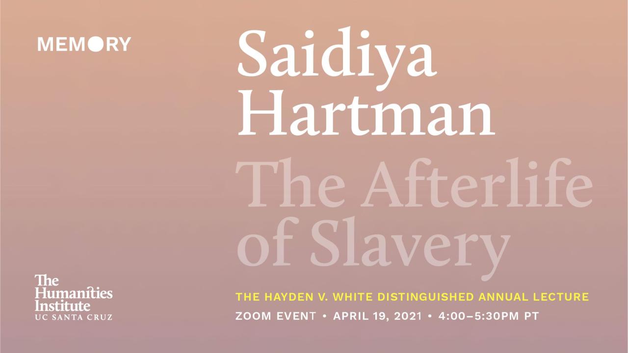 Saidiya Hartman event flyer