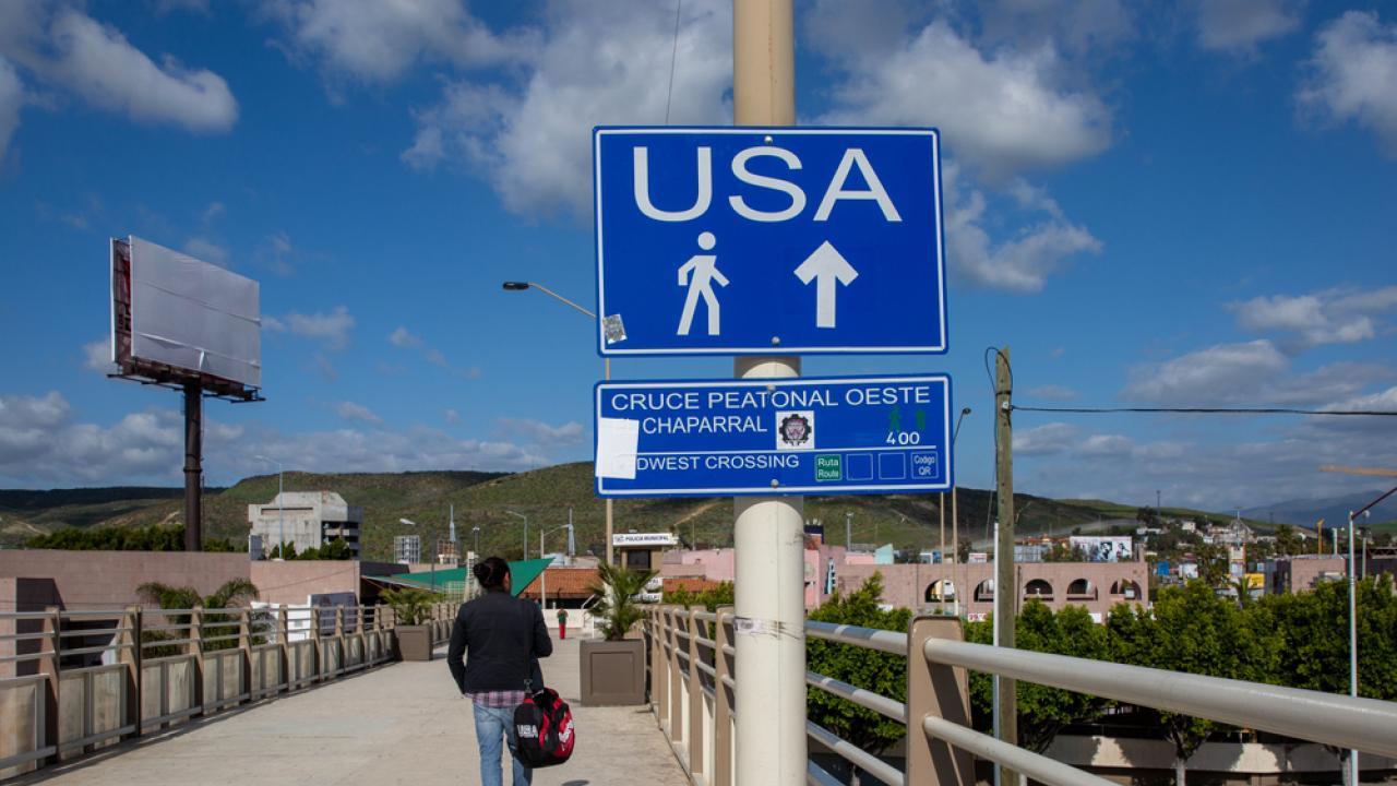 image of USA border with bridge and sky