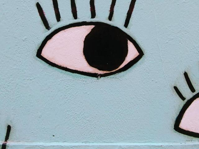 eyes painted on wall