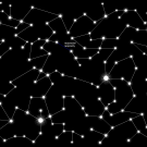 Constellation of white stars interconnected by lines on a black background, with the text "reciprocity" in small text near the center 