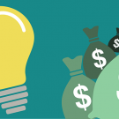 Lightbulb and money bags image